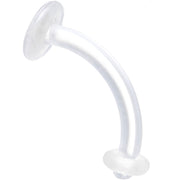 14G curved barbell CLEAR RETAINER 7/16
