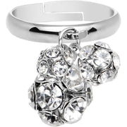 Clear Gem Cluster Dangle Adjustable Ring