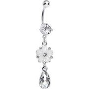 Crystalline Gem Delightful Daisy Flower Belly Ring