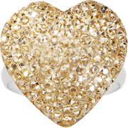 Tawny Sparkler Heart Adjustable Ring