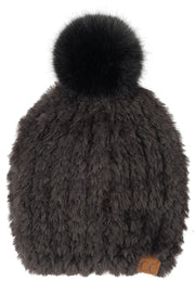 C.C Faux Fur Pom Beanie