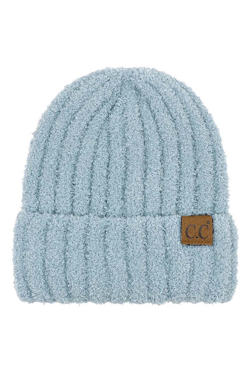 C.C Women's Solid Color Fuzzy Beanie
