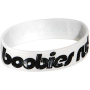 Black White Green Boobies Rule Awareness for Breast Cancer Bracelet
