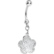 Clear Sparkler Flower Dangle Belly ring