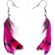 Fuchsia Femme Fatale Feather Earrings