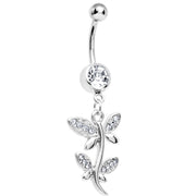 Crystalline Gem Flowering Butterfly Belly Ring