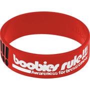 Red Black Boobies Rock Breast Cancer Bracelet