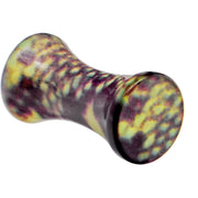8G Green Snake Skin Acrylic Saddle Plug