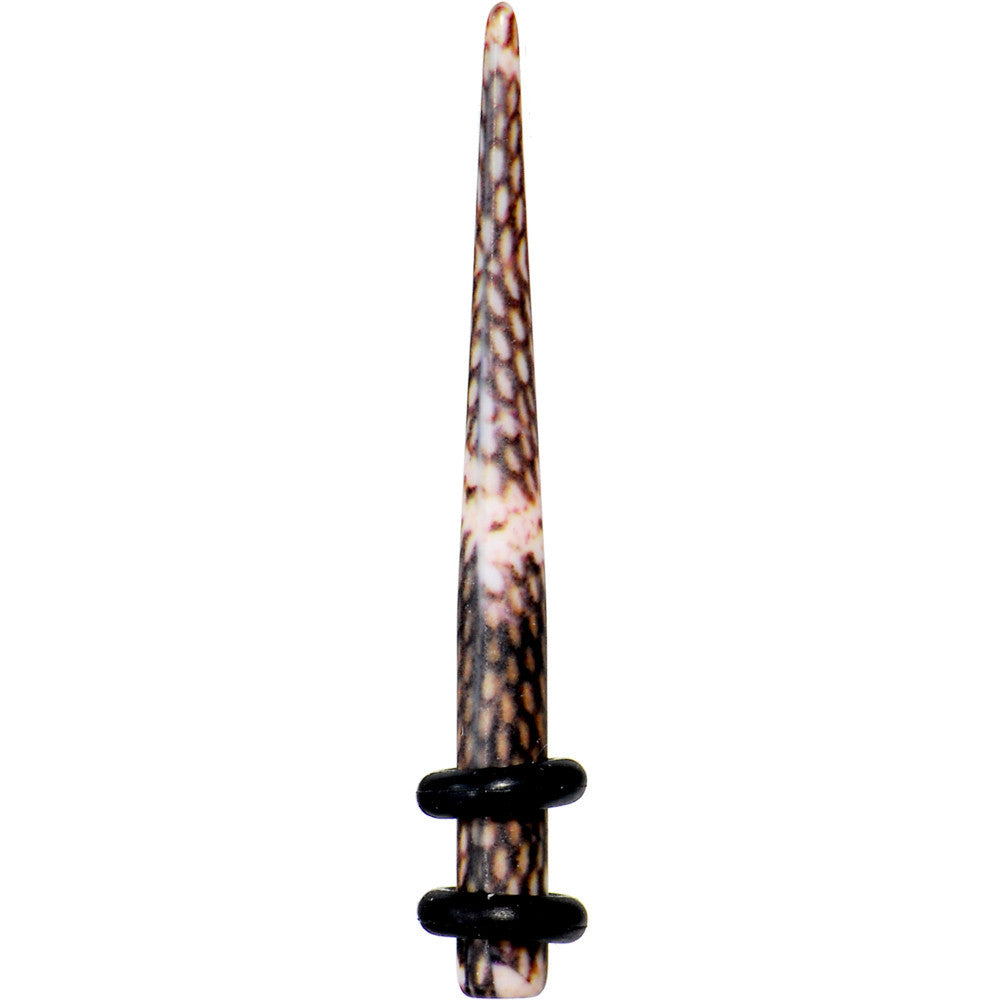 8G Blushing Snake Skin Acrylic Taper