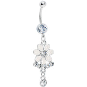 Crystalline Gem Delightful Daisy Flower Belly Ring