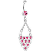 Pink Gem Lavish Lace Cascade Dangle Belly Ring