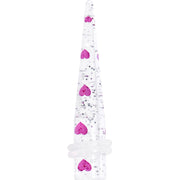 0G Clear Acrylic Glitter Purple Heart Confetti Taper