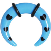2G Sky Blue Acrylic Black Hearts Buffalo Taper