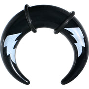 00G Black Acrylic White Lightning Buffalo Taper