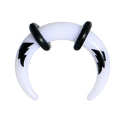 6G White Acrylic Black Lightning Buffalo Taper