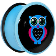 18mm Blue Acrylic Heart Owl Single Flare Plug