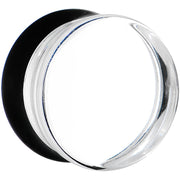 24mm Clear Black Acrylic Mirror Split Saddle Plug