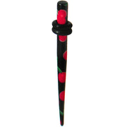 8G Black Acrylic Red Cherry Logo Taper