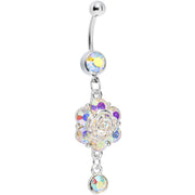 Aurora Gem Fancy Flower Dew Drop Belly Ring