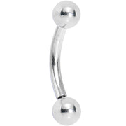 14G 3/8 Stainless Steel Single Side Internal Threading Curved Barbell