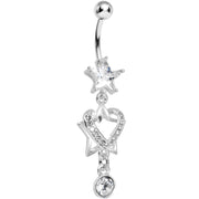 Crystalline Gem Heart of a Star Drop Belly Ring