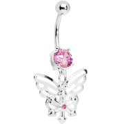 Passion Pink Gem Encompass Butterfly Belly Ring