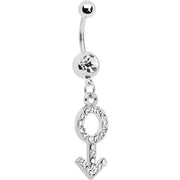 Crystalline Male Symbol Belly Ring