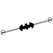 Officially Licensed Steel Black Batman Logo Industrial Barbell 38mm