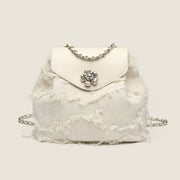 Backpack purse for women, design fashion casual chain backpack, small shoulder backpack
