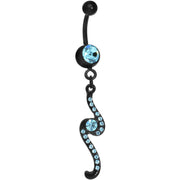 Aqua Double Swirl Belly Ring