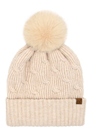 C.C Chain Link Knitted Pom Beanie