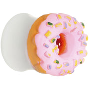 9/16 Pink Frosted Doughnut Saddle Plug