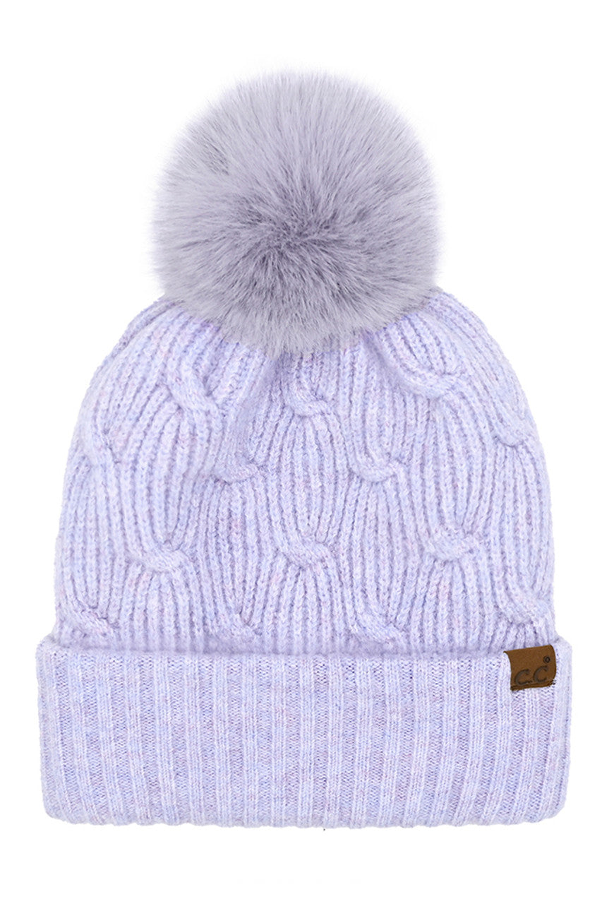 C.C Chain Link Knitted Pom Beanie