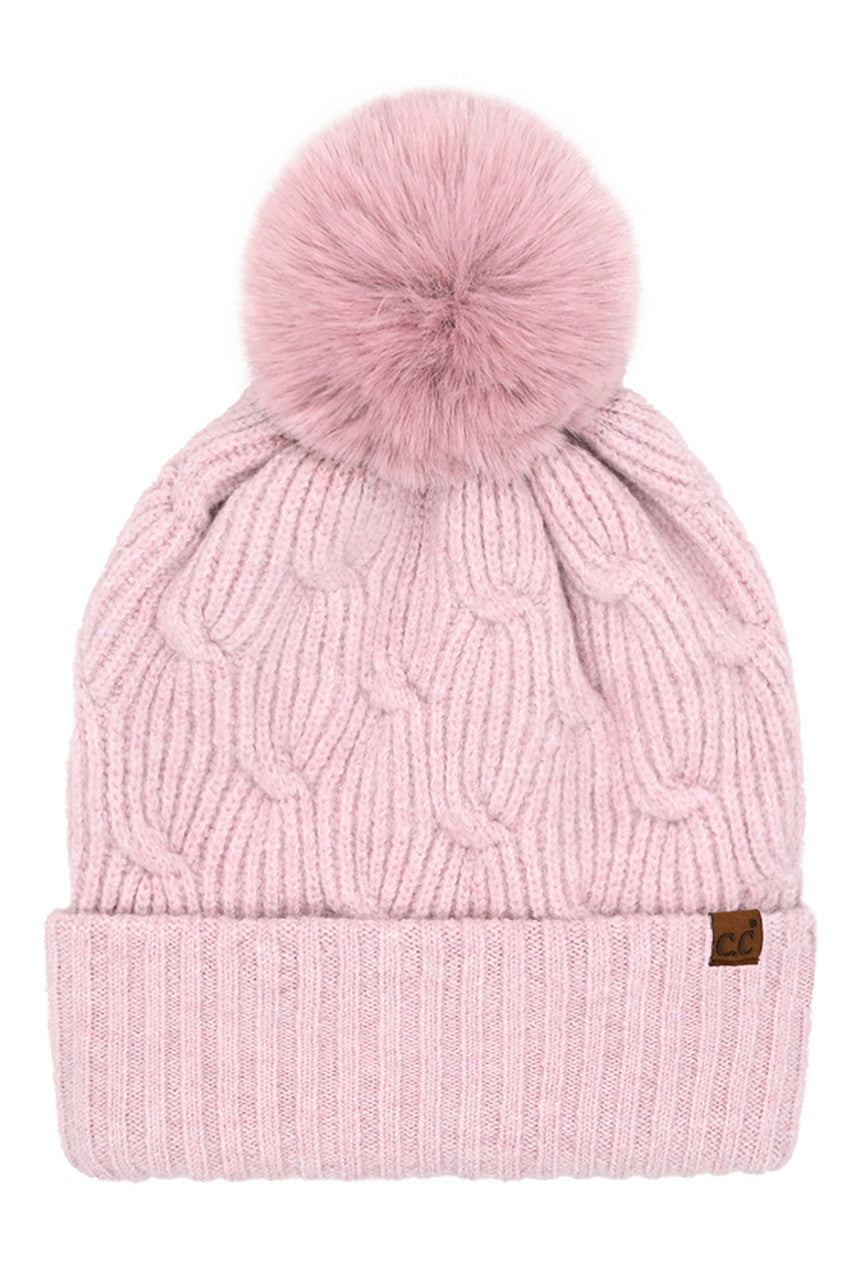 C.C Chain Link Knitted Pom Beanie