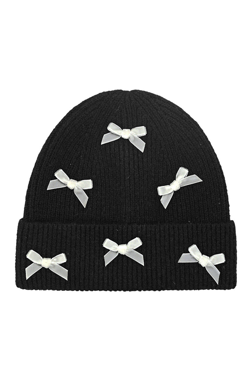 C.C Mini Velvet Bow Cuff Beanie