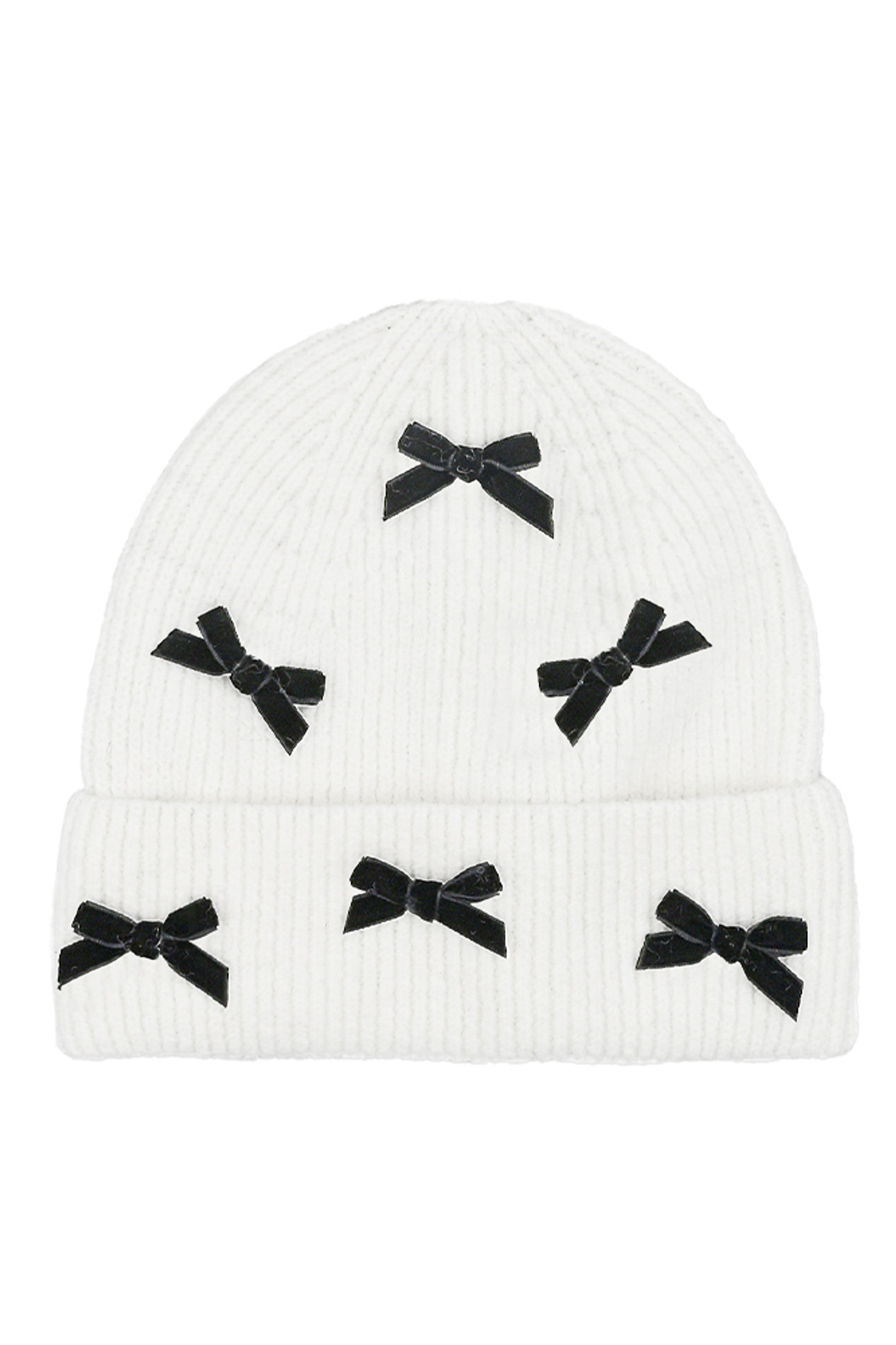 C.C Mini Velvet Bow Cuff Beanie