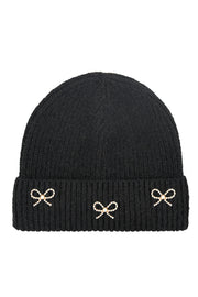 C.C Pearl Bow Charm Cuff Beanie