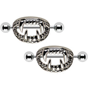 Scary Halloween Fangs Nipple Shield Set 14G 18mm