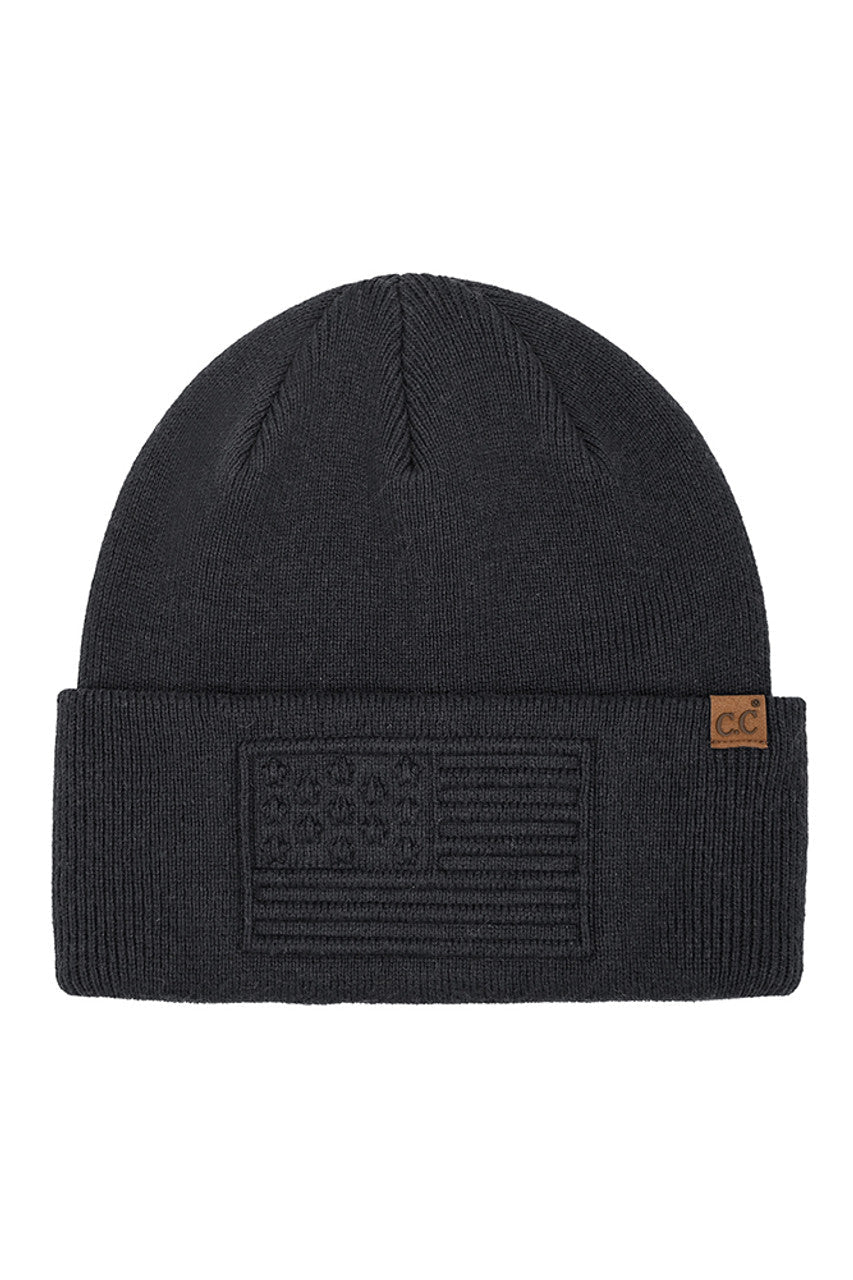C.C 3D Emboss American Flag Beanie