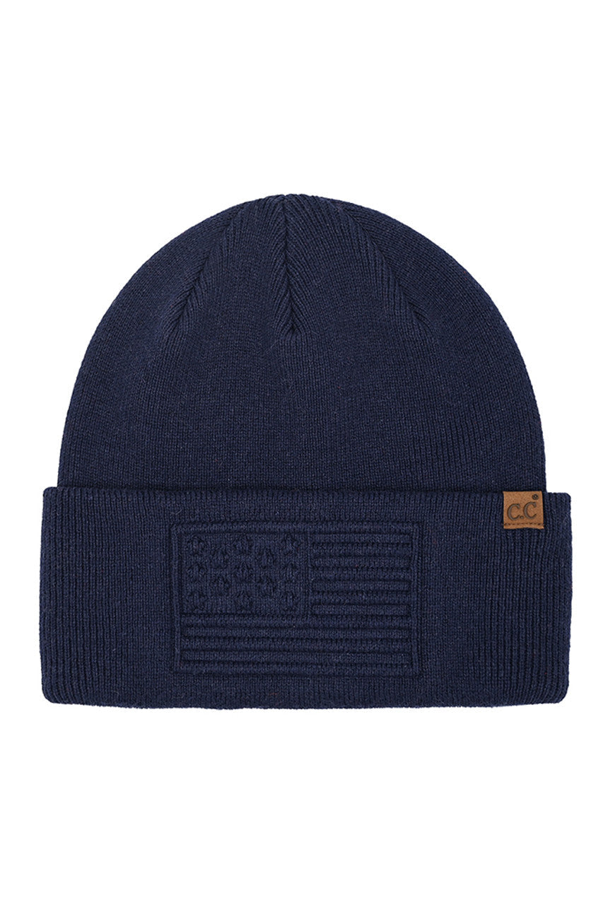 C.C 3D Emboss American Flag Beanie