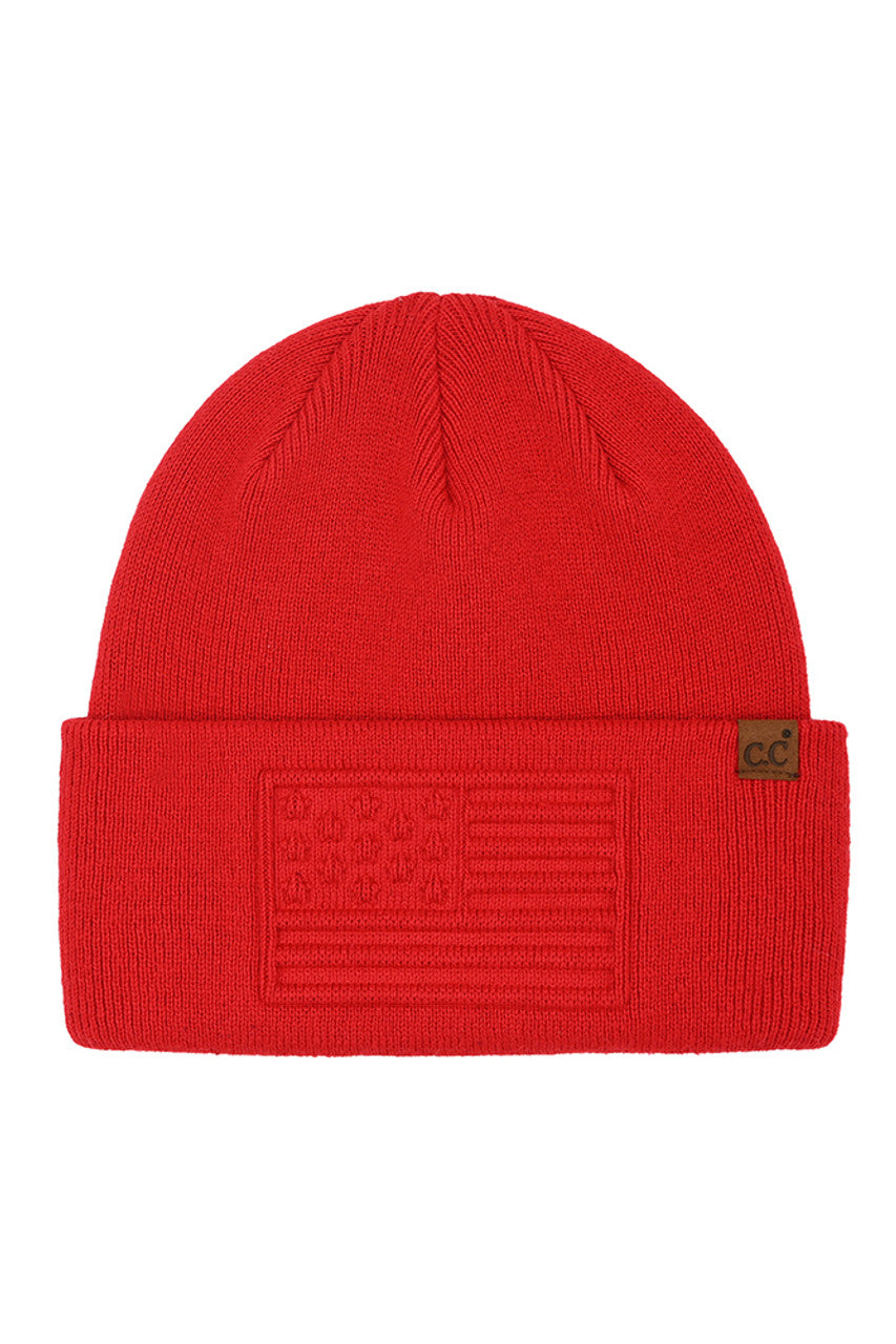 C.C 3D Emboss American Flag Beanie