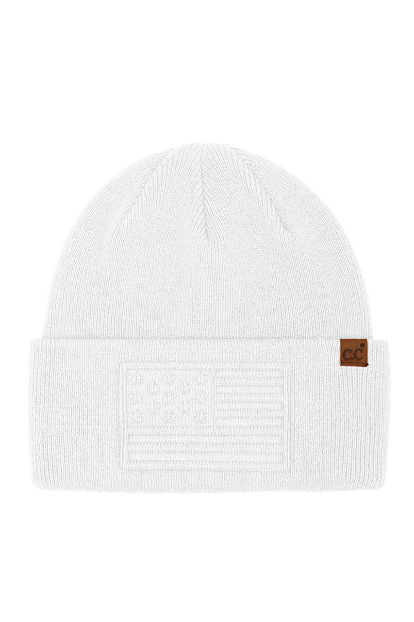 C.C 3D Emboss American Flag Beanie