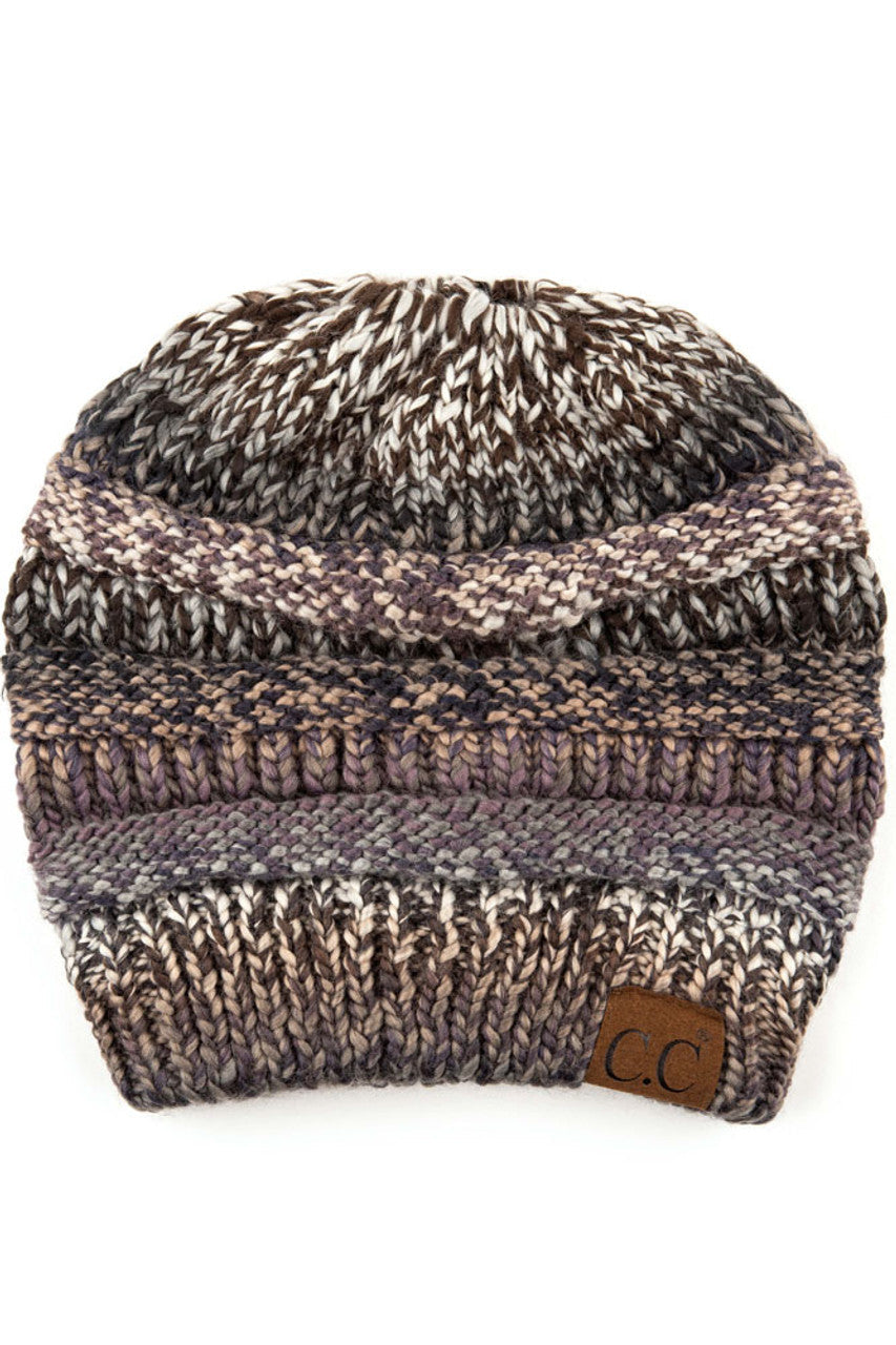 Women's Multi Color Cable Knit Beanie