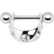 Silver 925 Clear Gem Mini Cartilage Shield Earring