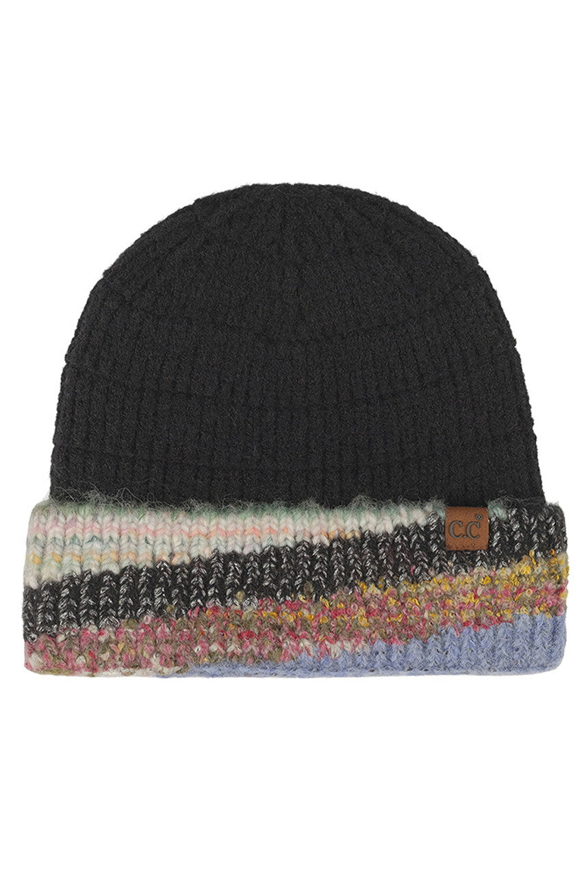 C.C Multi Marled Yarn Cuff Beanie