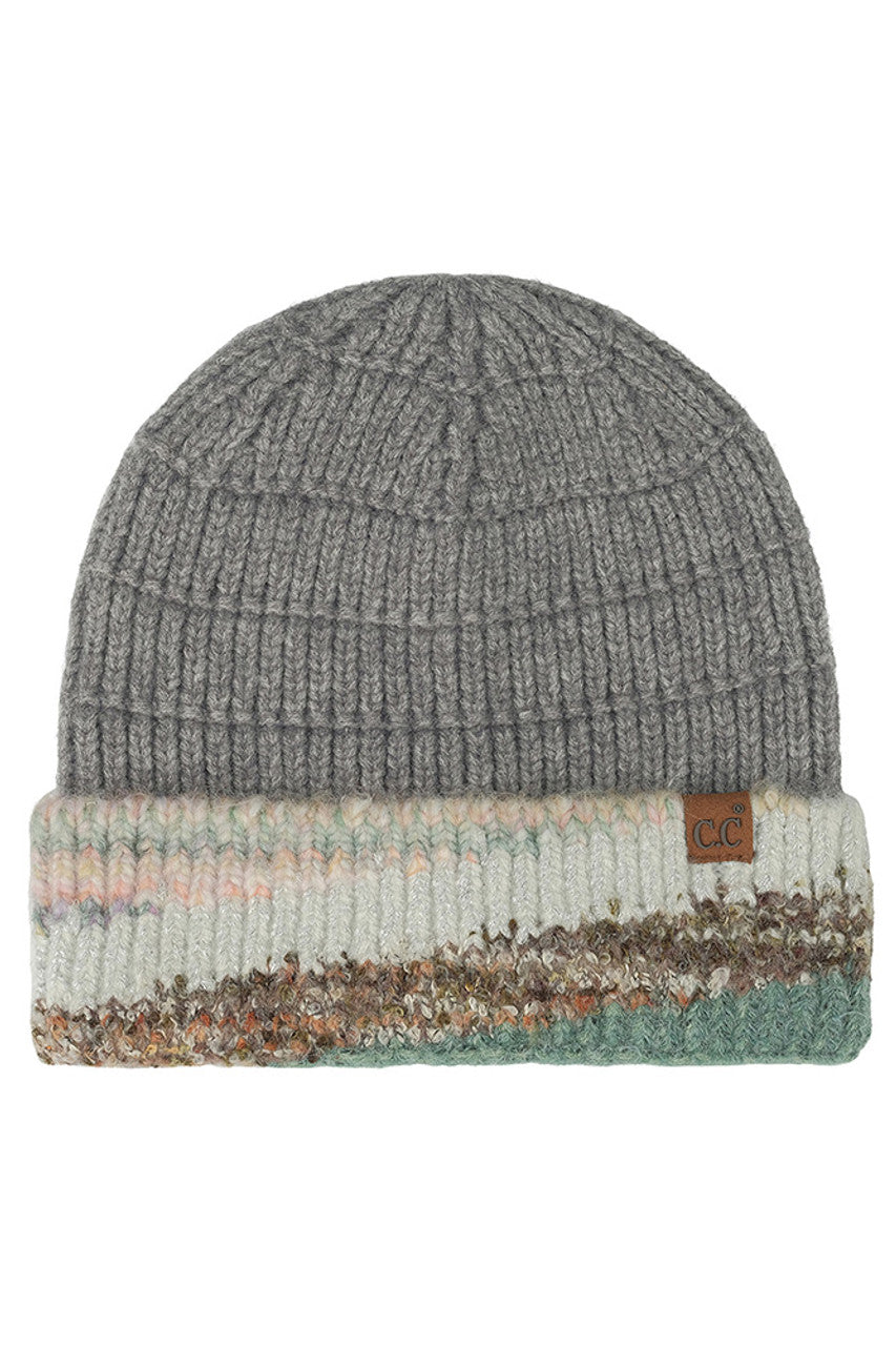 C.C Multi Marled Yarn Cuff Beanie