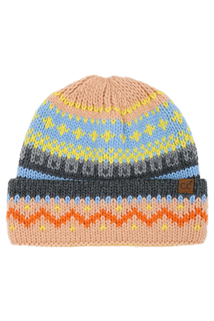 C.C Women's Colorful Pattern Fair Isle Beanie