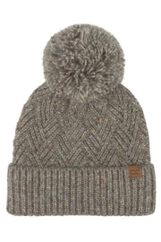 C.C Criss-Cross Pattern Yarn Pom Beanie