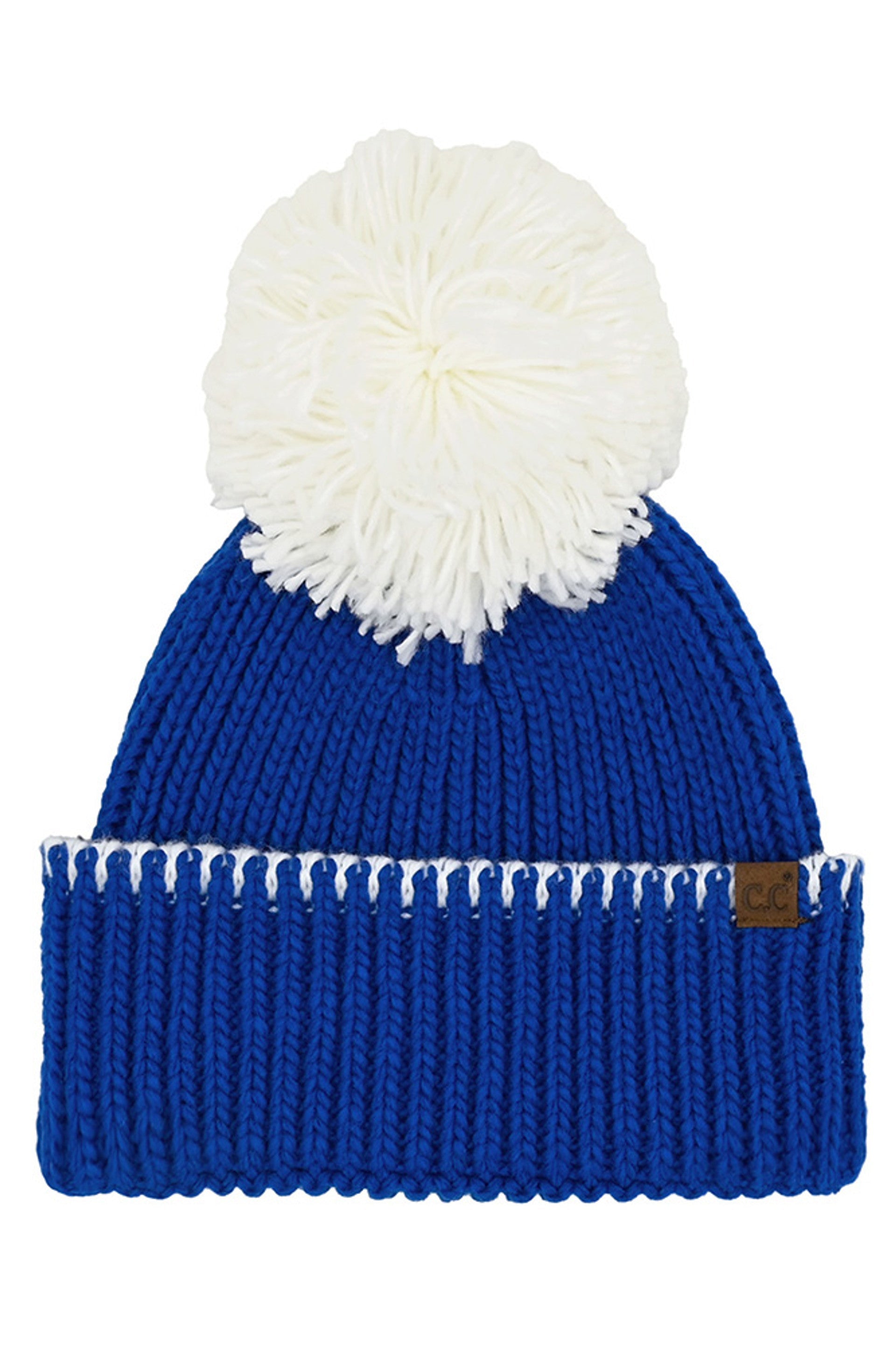 C.C Yarn Pom Game Day Team Stitch Point Beanie
