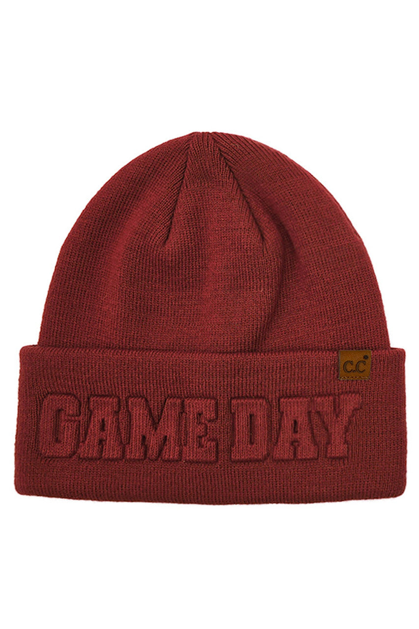 C.C GAME DAY Embossed Lettering Cuff Beanie